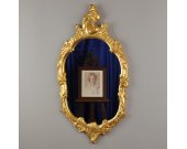 Starožitné pozlacené zrcadlo v rokokovém stylu