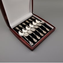 Starožitné stříbrné lžičky - sada 12 kusů